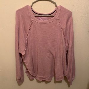 Pink Ruffle Thermal Top: Anthropologie